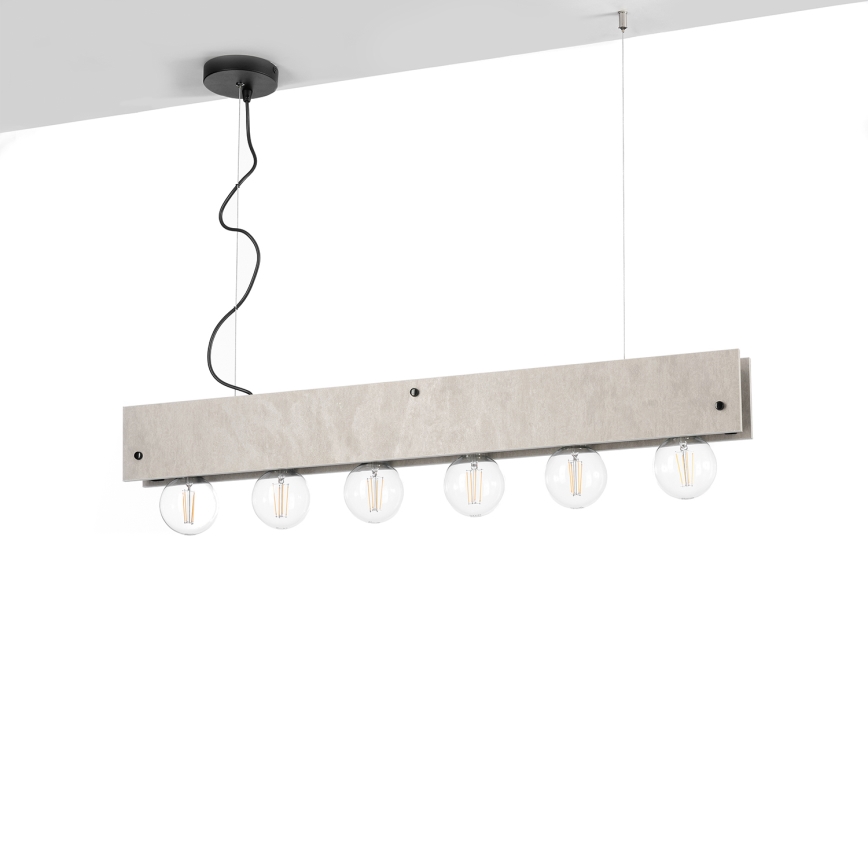ONLI - Κρεμαστό φωτιστικό οροφής ARGO 6xE27/22W/230V γκρι