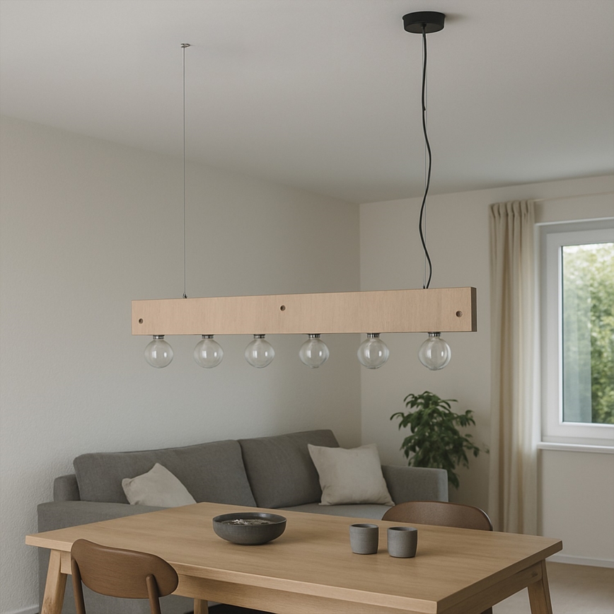 ONLI - Κρεμαστό φωτιστικό οροφής ARGO 6xE27/22W/230V μπεζ