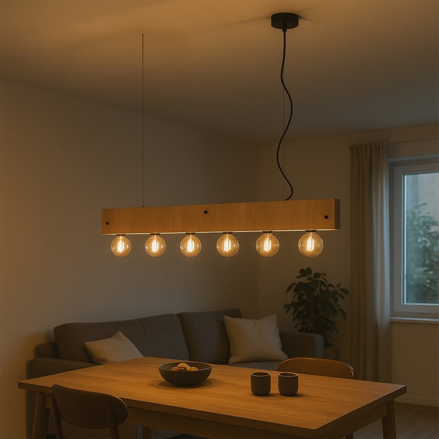 ONLI - Κρεμαστό φωτιστικό οροφής ARGO 6xE27/22W/230V μπεζ