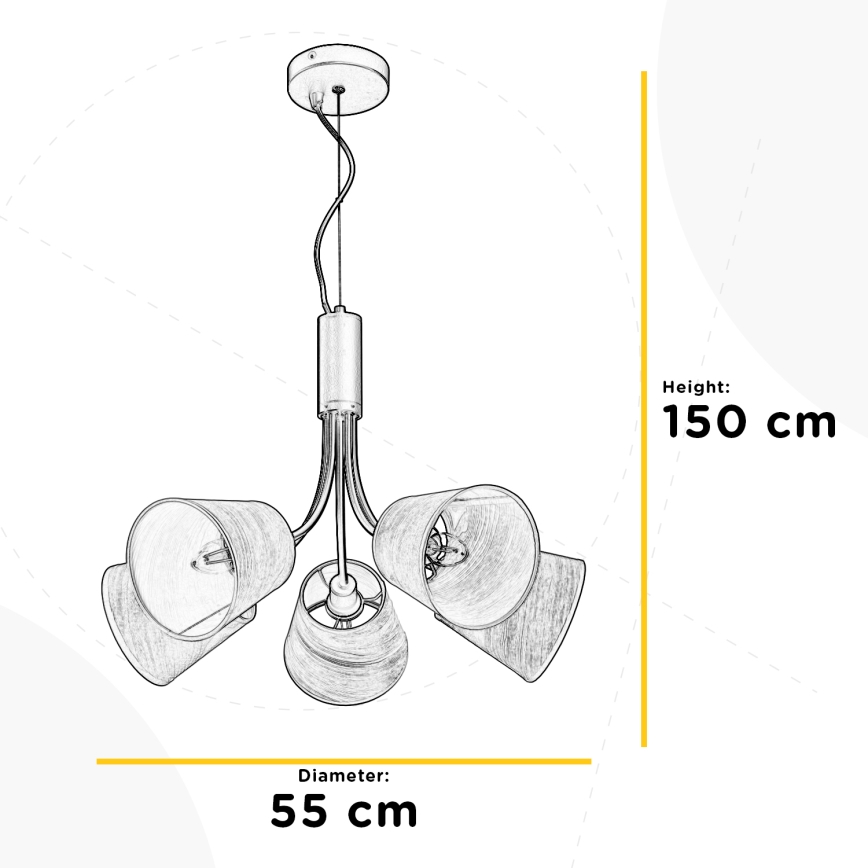 ONLI - Κρεμαστό φωτιστικό οροφής ASIA 5xE14/6W/230V