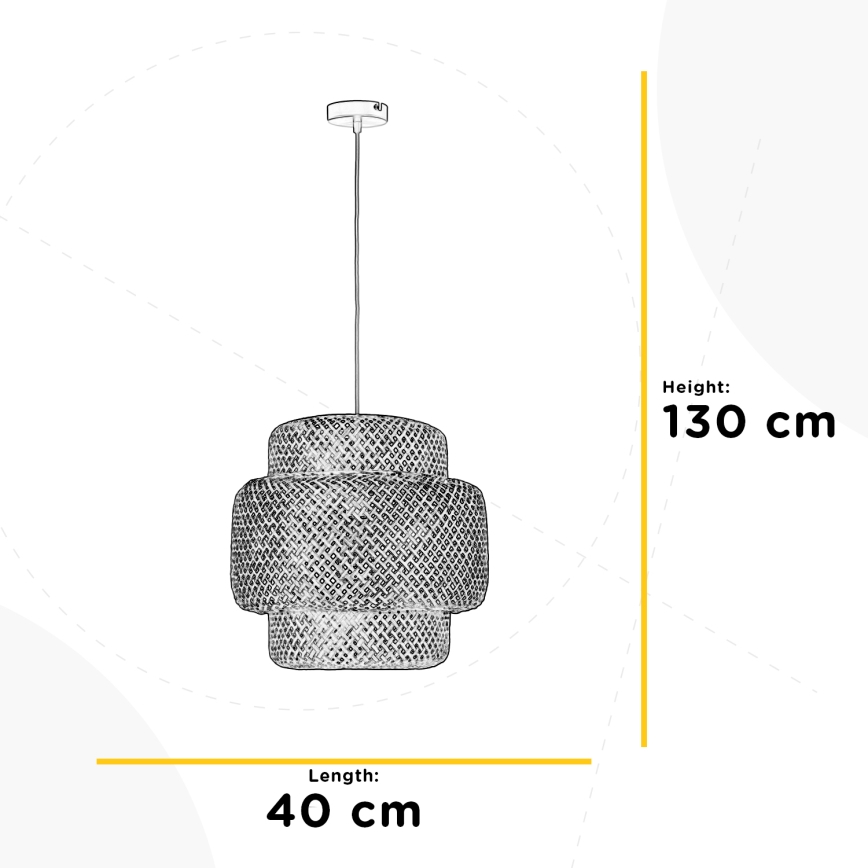 ONLI - Κρεμαστό φωτιστικό οροφής BAMBOO 1xE27/22W/230V μπαμπού