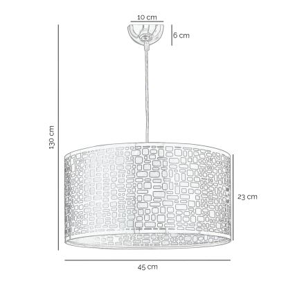 ONLI - Κρεμαστό φωτιστικό οροφής BRUCE 1xE27/15W/230V διάμετρος 45 cm ματ χρώμιο