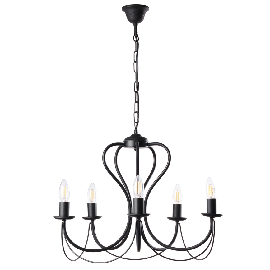 ONLI - Κρεμαστό φωτιστικό οροφής CANDELA 5xE14/6W/230V μαύρο