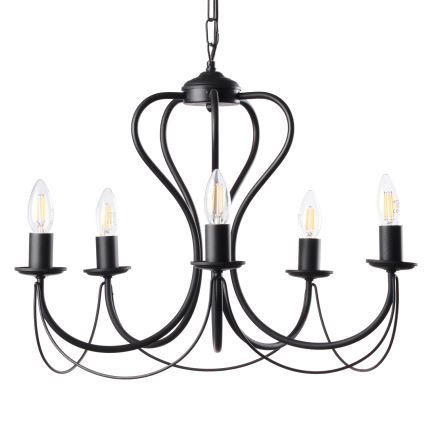 ONLI - Κρεμαστό φωτιστικό οροφής CANDELA 5xE14/6W/230V μαύρο