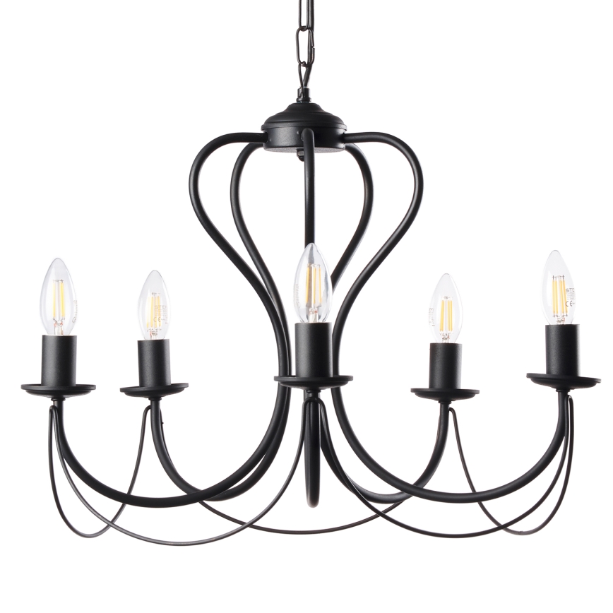 ONLI - Κρεμαστό φωτιστικό οροφής CANDELA 5xE14/6W/230V μαύρο