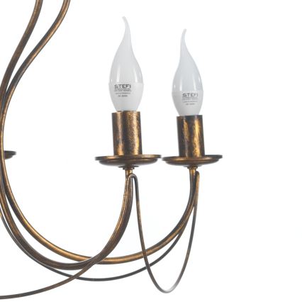 ONLI - Κρεμαστό φωτιστικό οροφής CANDELA 5xE14/6W/230V μπρονζέ