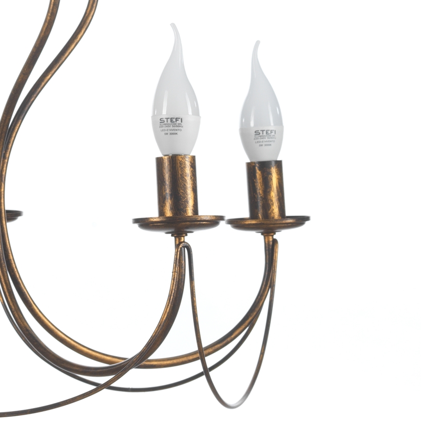 ONLI - Κρεμαστό φωτιστικό οροφής CANDELA 5xE14/6W/230V μπρονζέ