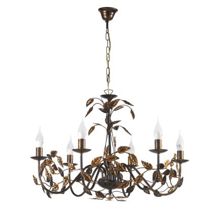 ONLI - Κρεμαστό φωτιστικό οροφής COLLANA 6xE14/6W/230V μπρονζέ/χρυσό