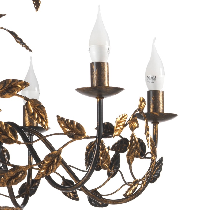 ONLI - Κρεμαστό φωτιστικό οροφής COLLANA 6xE14/6W/230V μπρονζέ/χρυσό