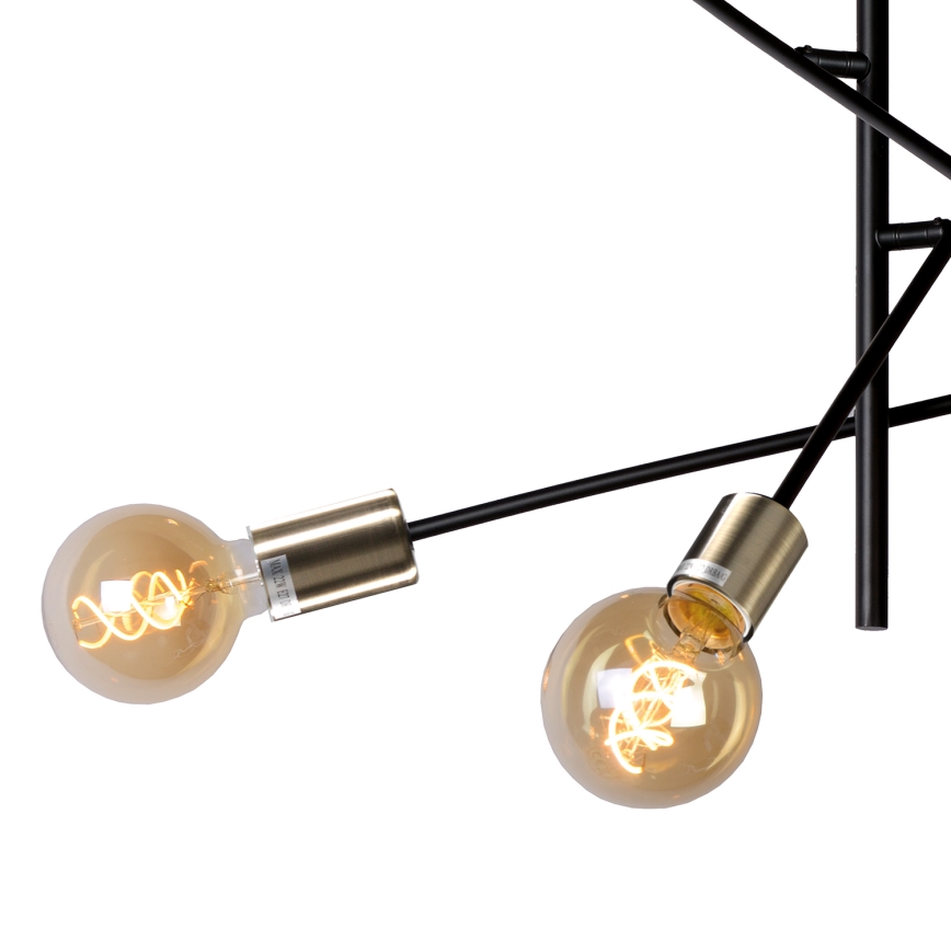 ONLI - Κρεμαστό φωτιστικό οροφής CROSS 6xE27/22W/230V μαύρο/ορείχαλκος