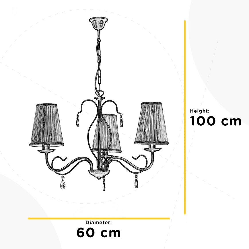 ONLI - Κρεμαστό φωτιστικό οροφής DELIA 3xE14/6W/230V