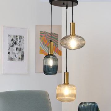ONLI - Κρεμαστό φωτιστικό οροφής DOROTY 1xE27/22W/230V μπλε/χρυσαφί