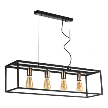 ONLI - Κρεμαστό φωτιστικό οροφής FLOKI 4xE27/15W/230V μαύρο/χαλκός