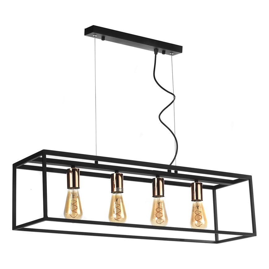 ONLI - Κρεμαστό φωτιστικό οροφής FLOKI 4xE27/15W/230V μαύρο/χαλκός