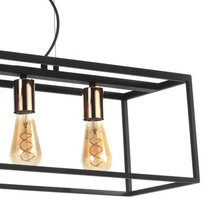 ONLI - Κρεμαστό φωτιστικό οροφής FLOKI 4xE27/15W/230V μαύρο/χαλκός
