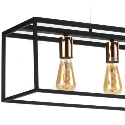 ONLI - Κρεμαστό φωτιστικό οροφής FLOKI 4xE27/15W/230V μαύρο/χαλκός