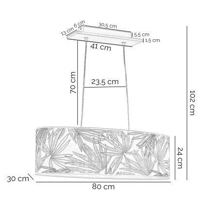 ONLI - Κρεμαστό φωτιστικό οροφής FLORA 2xE27/22W/230V πράσινο/χρυσό