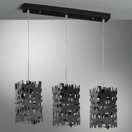 ONLI - Κρεμαστό φωτιστικό οροφής FORESTA 3xE27/15W/230V μαύρο