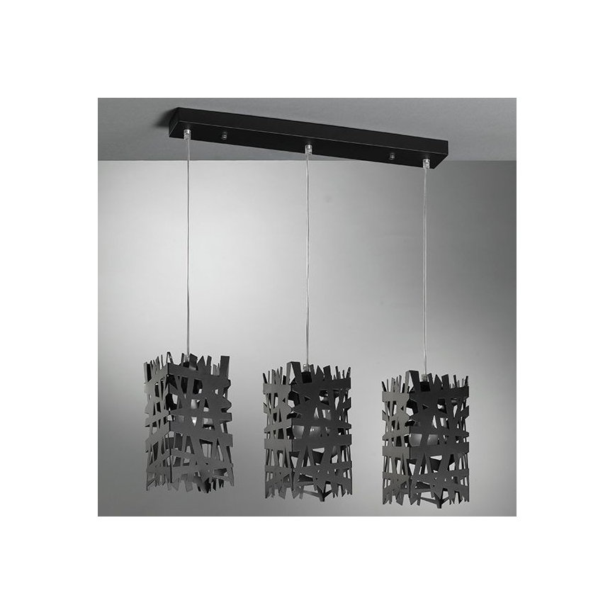 ONLI - Κρεμαστό φωτιστικό οροφής FORESTA 3xE27/15W/230V μαύρο