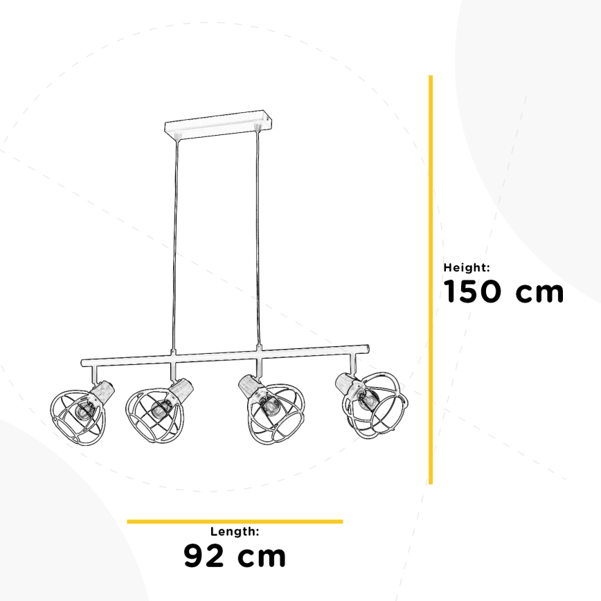 ONLI - Κρεμαστό φωτιστικό οροφής GINGER 4xE14/6W/230V