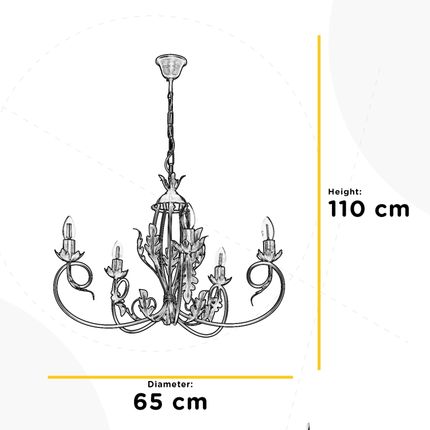 ONLI - Κρεμαστό φωτιστικό οροφής GRETEL 5xE14/6W/230V
