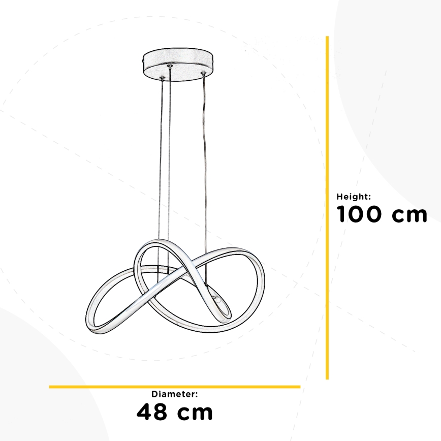 ONLI -  Κρεμαστό φωτιστικό οροφής LED DAFNE LED/30W/230W 4000K μαύρο
