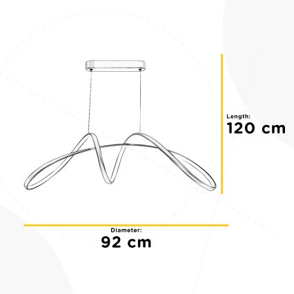 ONLI -  Κρεμαστό φωτιστικό οροφής LED INFINITY LED/50W/230V 4500K ματ χρώμιο