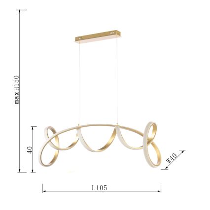 ONLI -  Κρεμαστό φωτιστικό οροφής LED KIRA LED/60W/230V 4000K χρυσό
