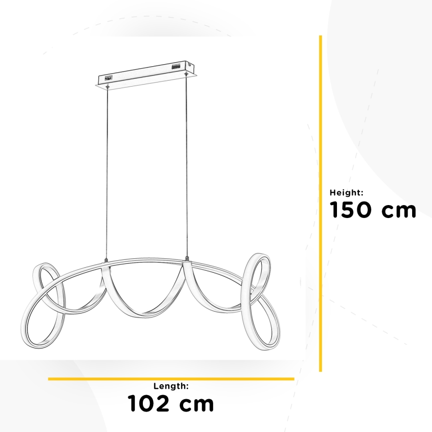ONLI -  Κρεμαστό φωτιστικό οροφής LED KIRA LED/60W/230V 4000K χρυσό