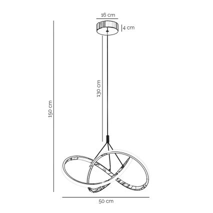 ONLI -  Κρεμαστό φωτιστικό οροφής LED LOOP LED/40W/230V 4000K γυαλιστερό χρώμιο