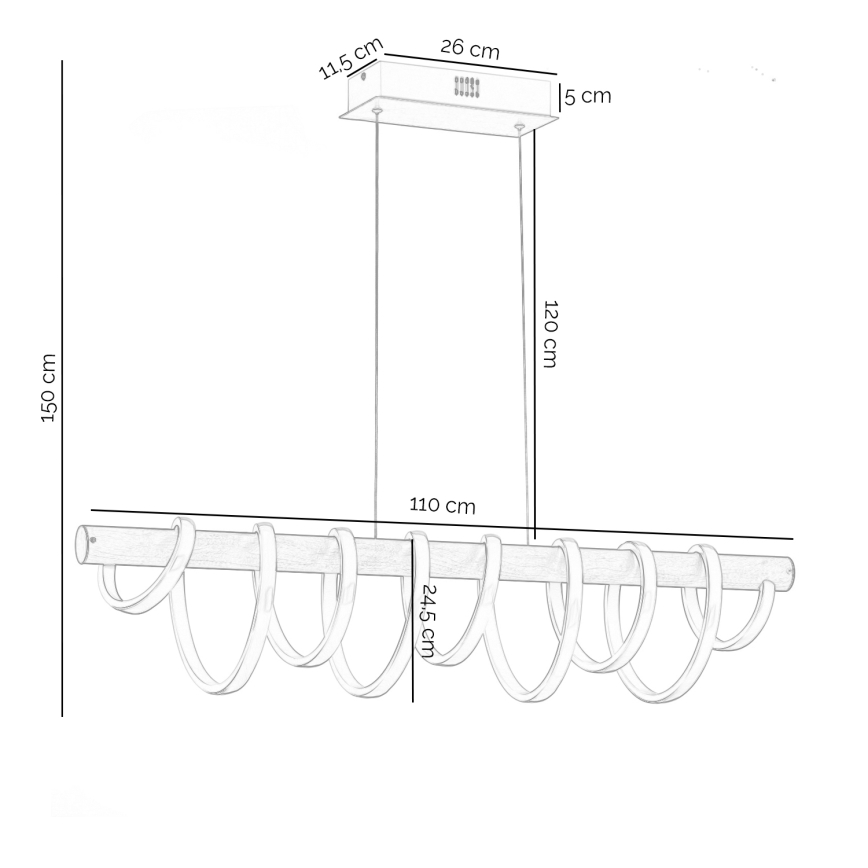 ONLI -  Κρεμαστό φωτιστικό οροφής LED NILO LED/70W/230V 4000K καφέ/λευκό