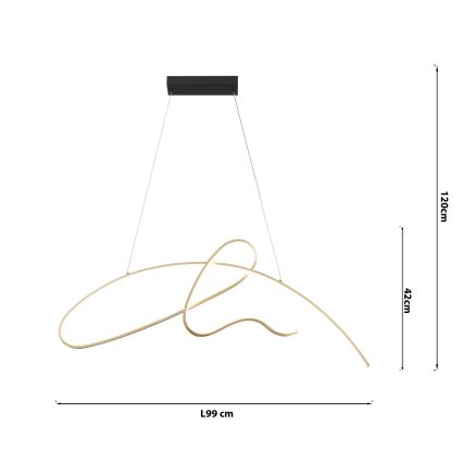 ONLI -  Κρεμαστό φωτιστικό οροφής LED SIGN LED/42W/230V 4000K χρυσό