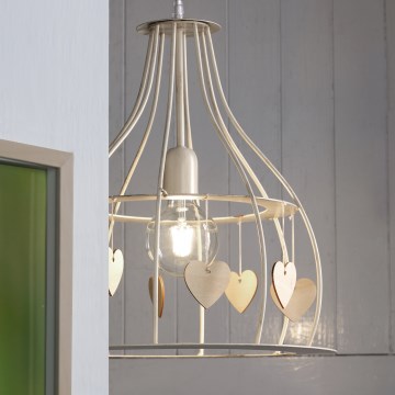ONLI - Κρεμαστό φωτιστικό οροφής LEONILDE 1xE27/15W/230V μπεζ