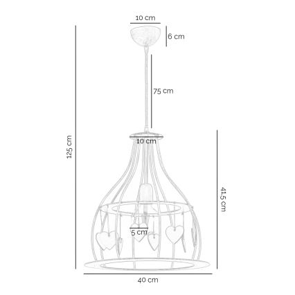 ONLI - Κρεμαστό φωτιστικό οροφής LEONILDE 1xE27/15W/230V μπεζ