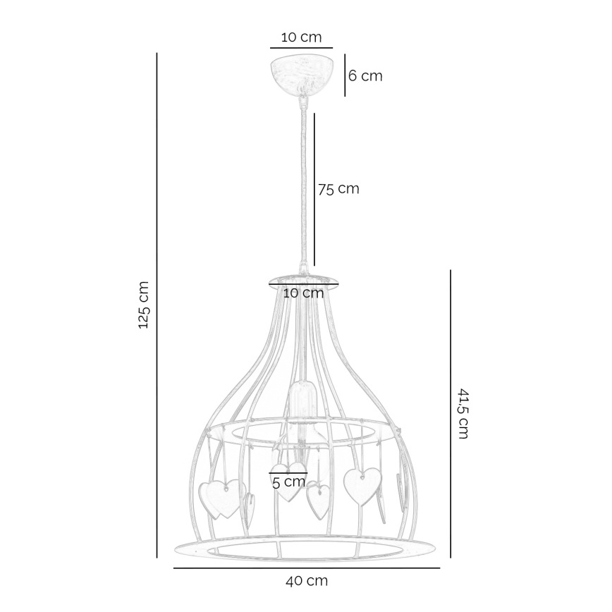ONLI - Κρεμαστό φωτιστικό οροφής LEONILDE 1xE27/15W/230V μπεζ