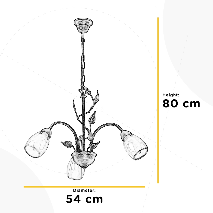 ONLI - Κρεμαστό φωτιστικό οροφής LILIANA 3xE14/6W/230V