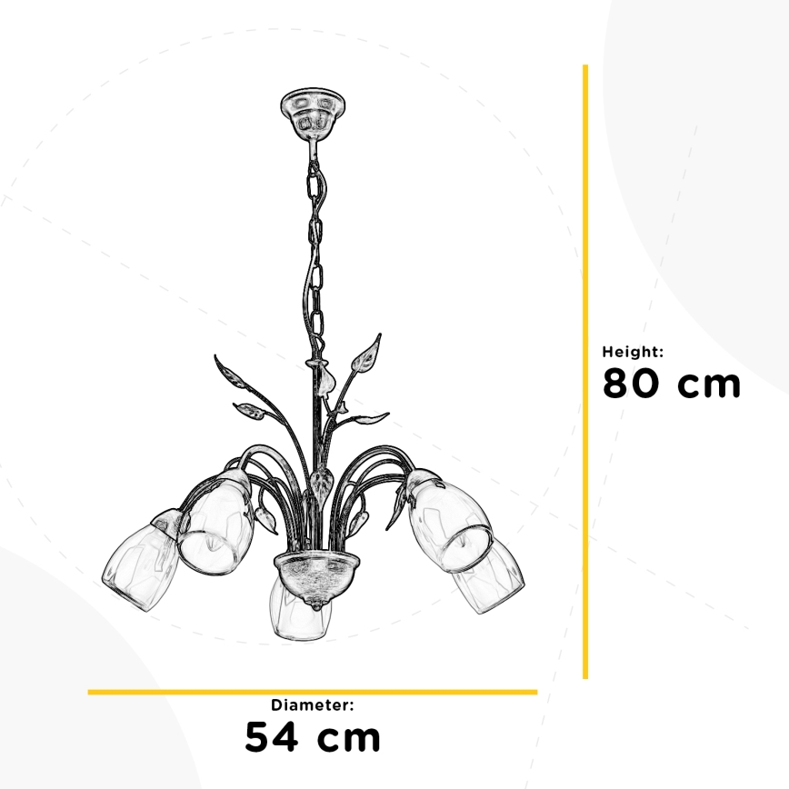 ONLI - Κρεμαστό φωτιστικό οροφής LILIANA 5xE14/6W/230V
