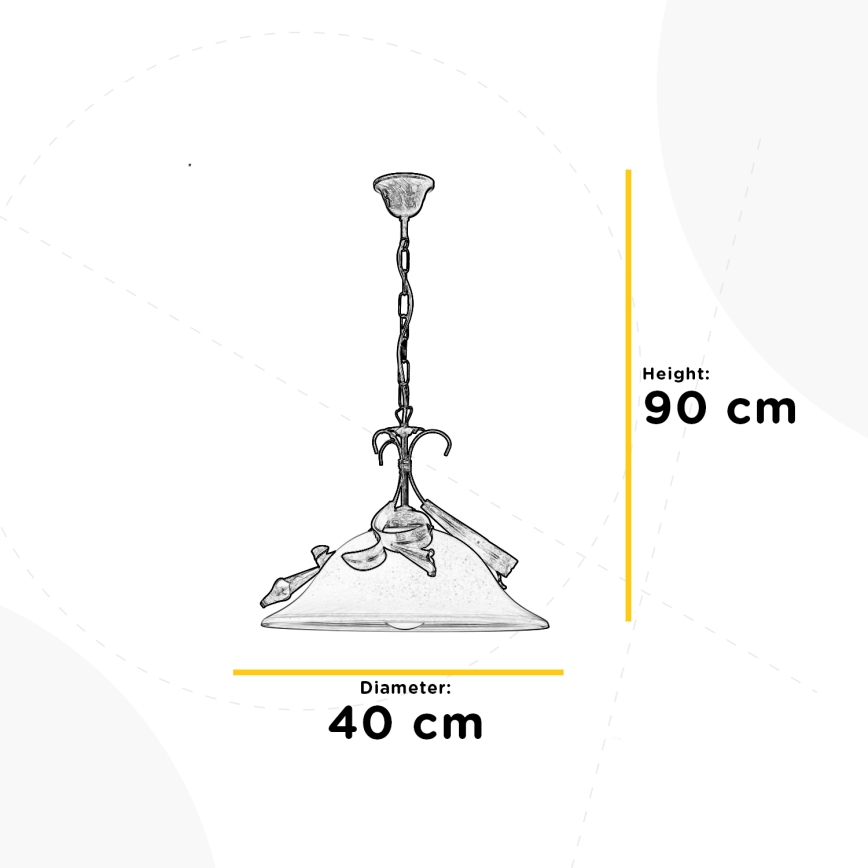 ONLI - Κρεμαστό φωτιστικό οροφής LUCREZIA 1xE27/22W/230V μπρονζέ