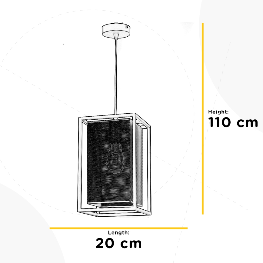ONLI - Κρεμαστό φωτιστικό οροφής MALIK 1xE27/22W/230V χρυσαφί/μαύρο