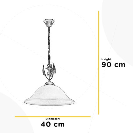ONLI - Κρεμαστό φωτιστικό οροφής MIRA 1xE27/22W/230V διάμετρος 40 cm