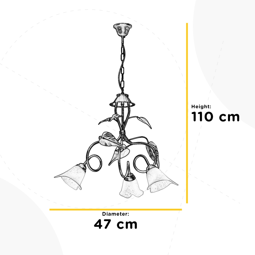 ONLI - Κρεμαστό φωτιστικό οροφής MIRANDA 3xE14/6W/230V