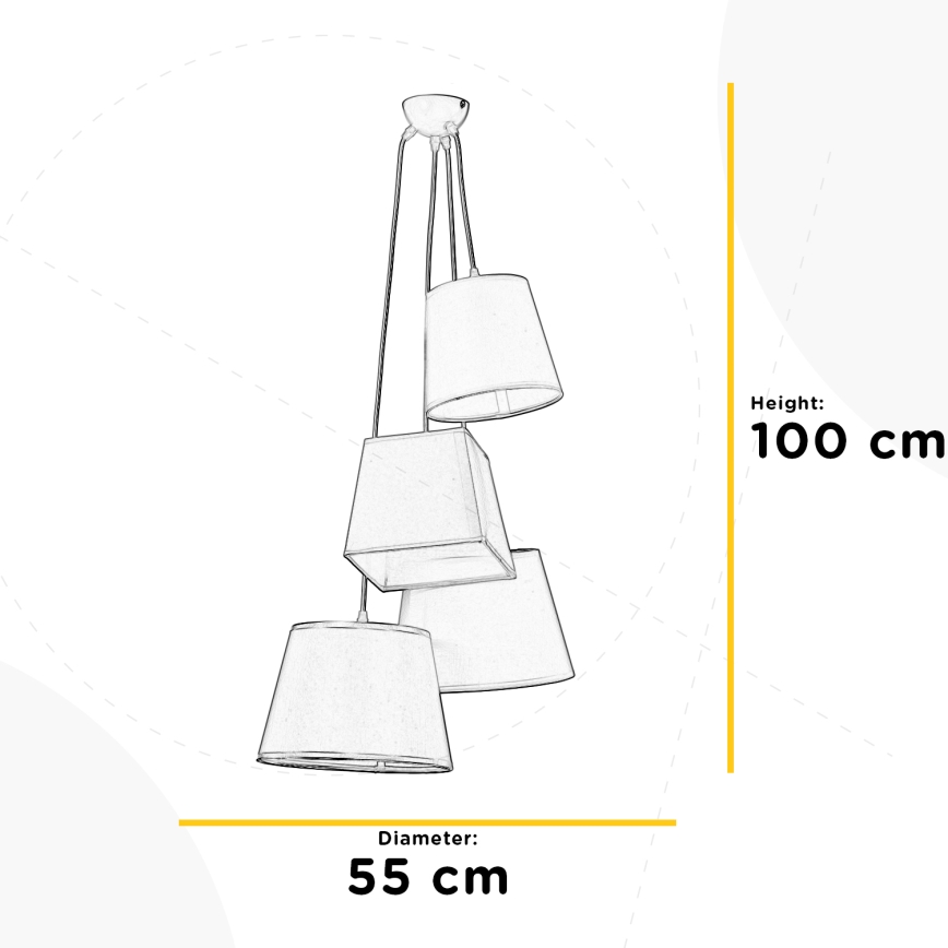 ONLI - Κρεμαστό φωτιστικό οροφής NINETTA 4xE14/6W/230V