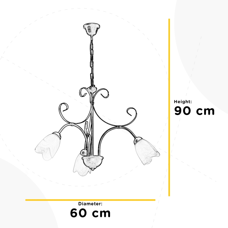ONLI - Κρεμαστό φωτιστικό οροφής ODINO 3xE14/6W/230V
