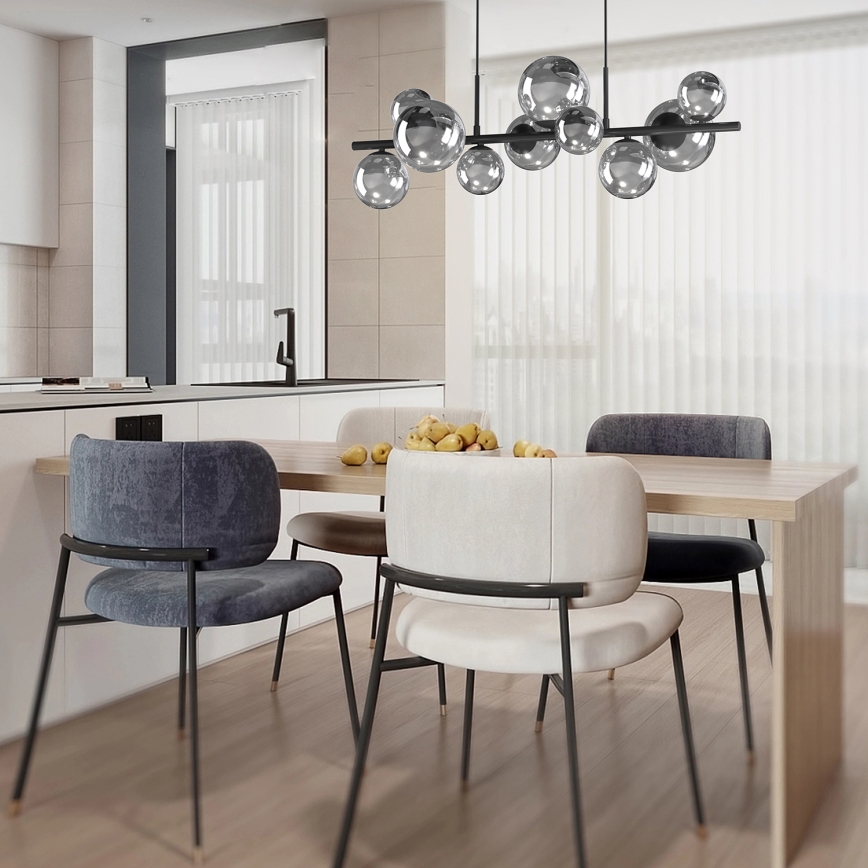 ONLI - Κρεμαστό φωτιστικό οροφής PALOMA 10xG9/10W/230V μαύρο/φιμέ