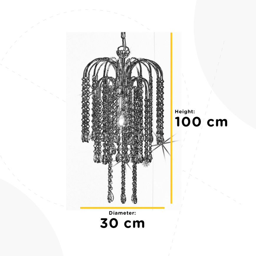 ONLI - Κρεμαστό φωτιστικό οροφής PIOGGIA 1xE27/22W/230V γυαλιστερό χρώμιο