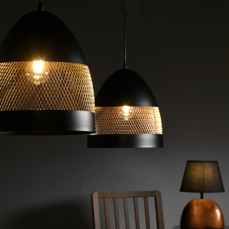 ONLI - Κρεμαστό φωτιστικό οροφής POLLY 1xE27/22W/230V μαύρο
