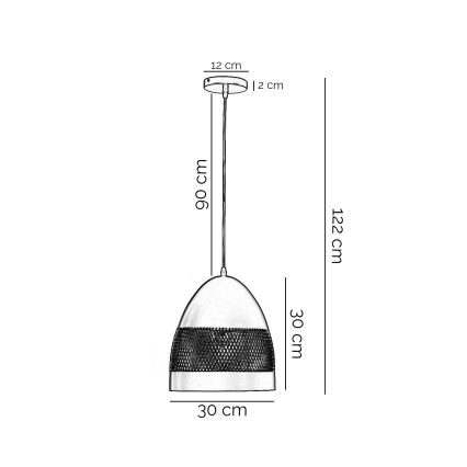 ONLI - Κρεμαστό φωτιστικό οροφής POLLY 1xE27/22W/230V μαύρο