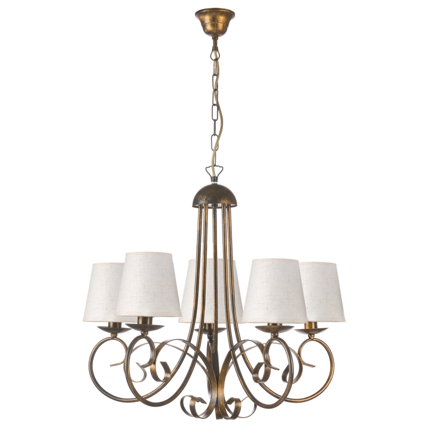 ONLI - Κρεμαστό φωτιστικό οροφής POMPEI 5xE14/6W/230V μπρονζέ