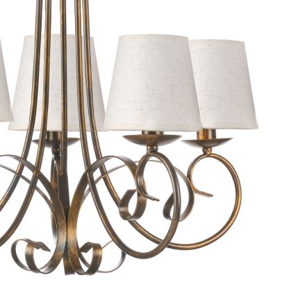 ONLI - Κρεμαστό φωτιστικό οροφής POMPEI 5xE14/6W/230V μπρονζέ