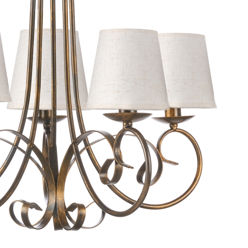 ONLI - Κρεμαστό φωτιστικό οροφής POMPEI 5xE14/6W/230V μπρονζέ